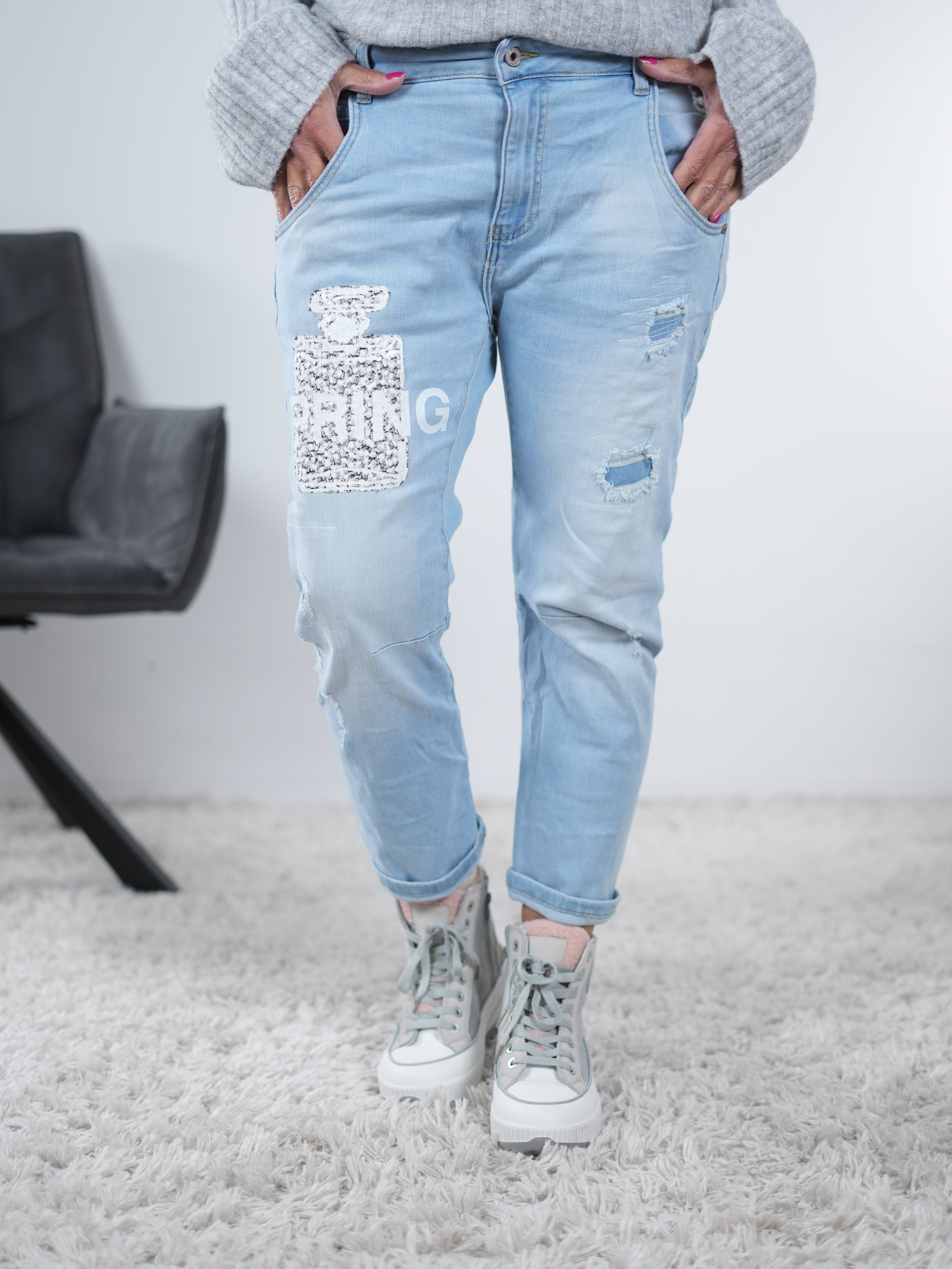 Blue Jeans mit Patch