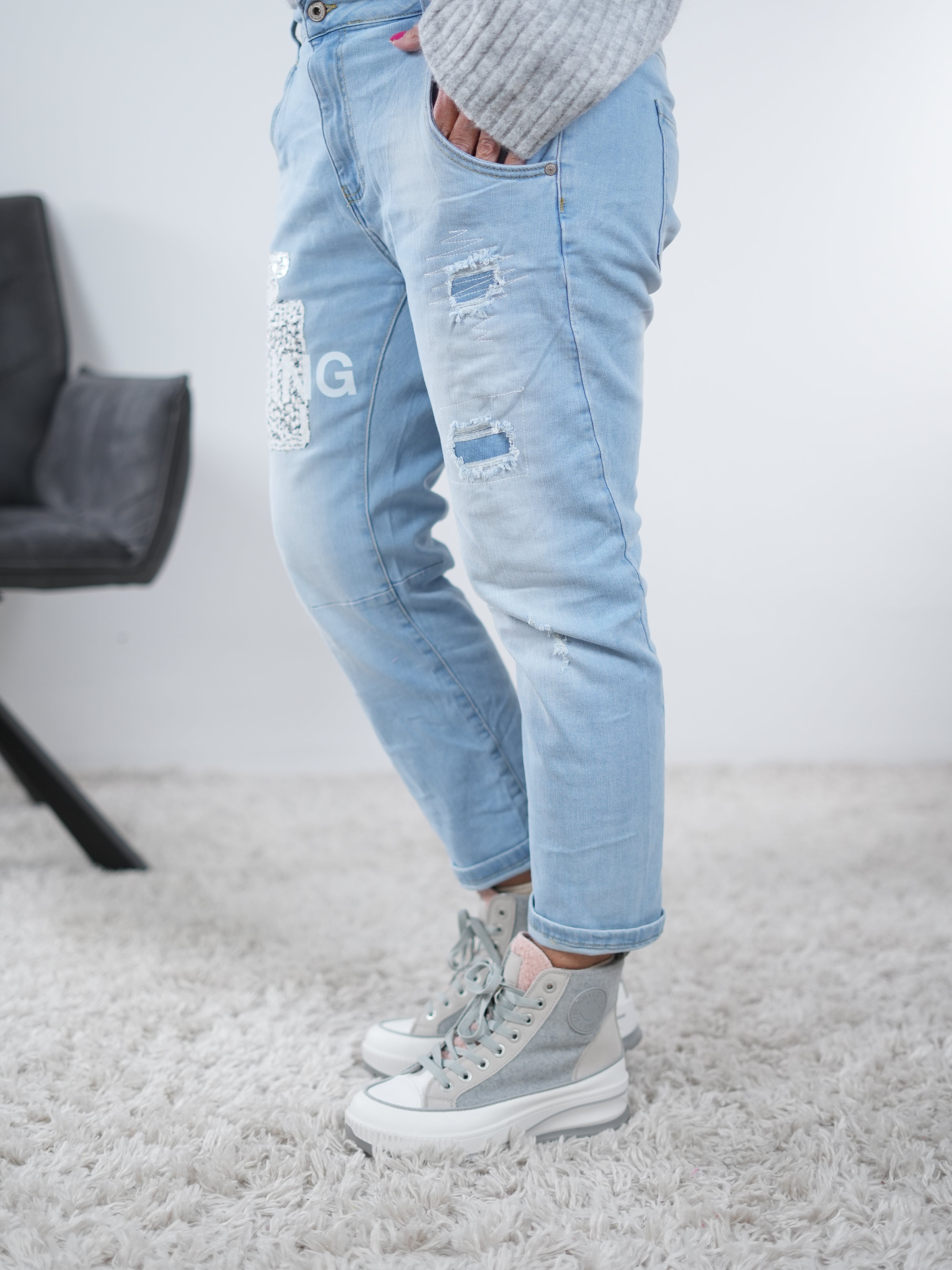 Blue Jeans mit Patch