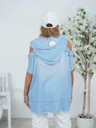 Bluse im Jeans Look mit Cut Outs