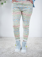 Bunte Jogpant im Leo Look One Size (ca Gr. 38-44) Blau Grün Pink