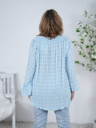 Carmen Bluse mit Trompetenärmeln