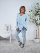 Carmen Bluse mit Trompetenärmeln