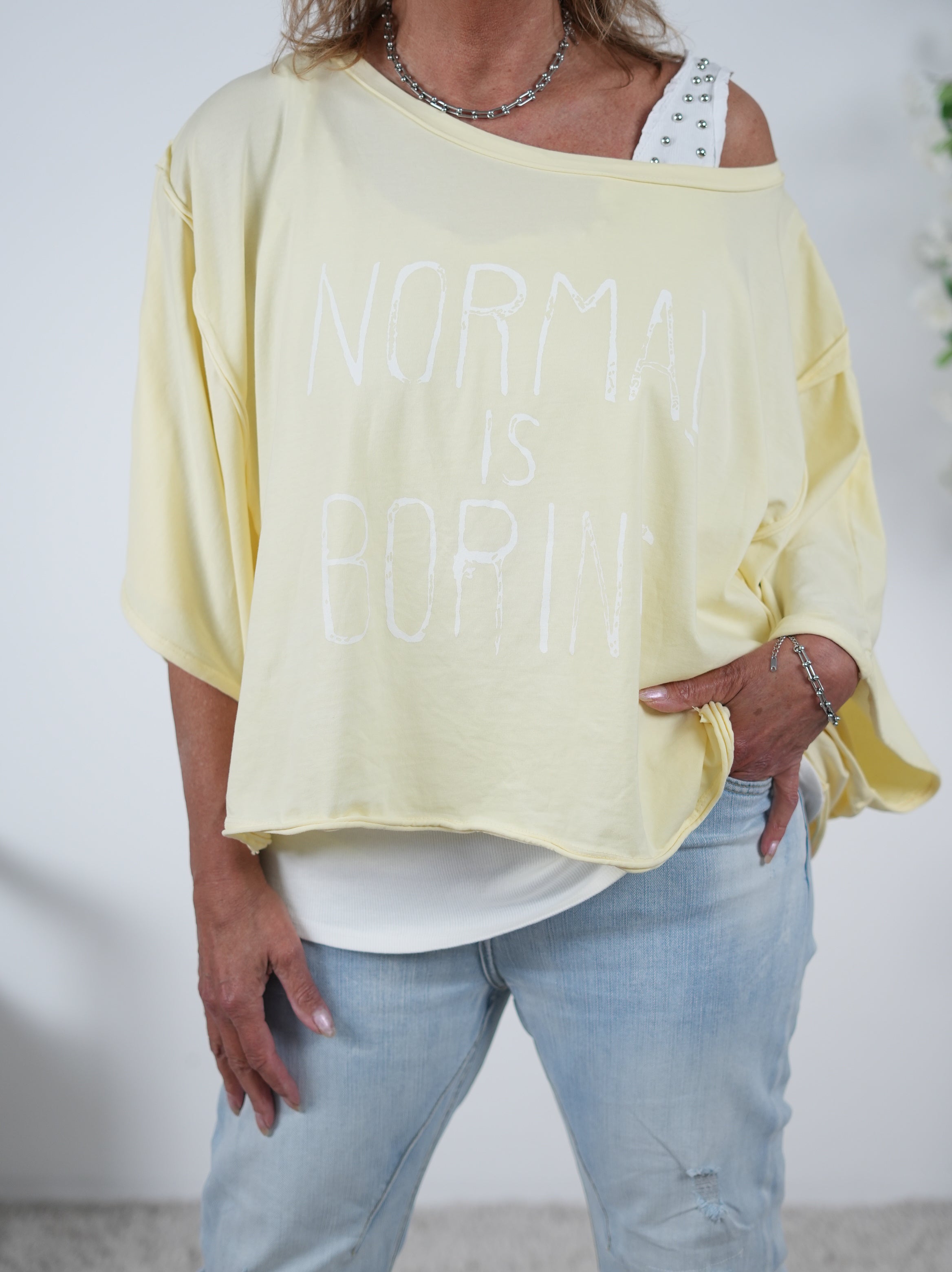 Crop Shirt mit Statement Schriftzug