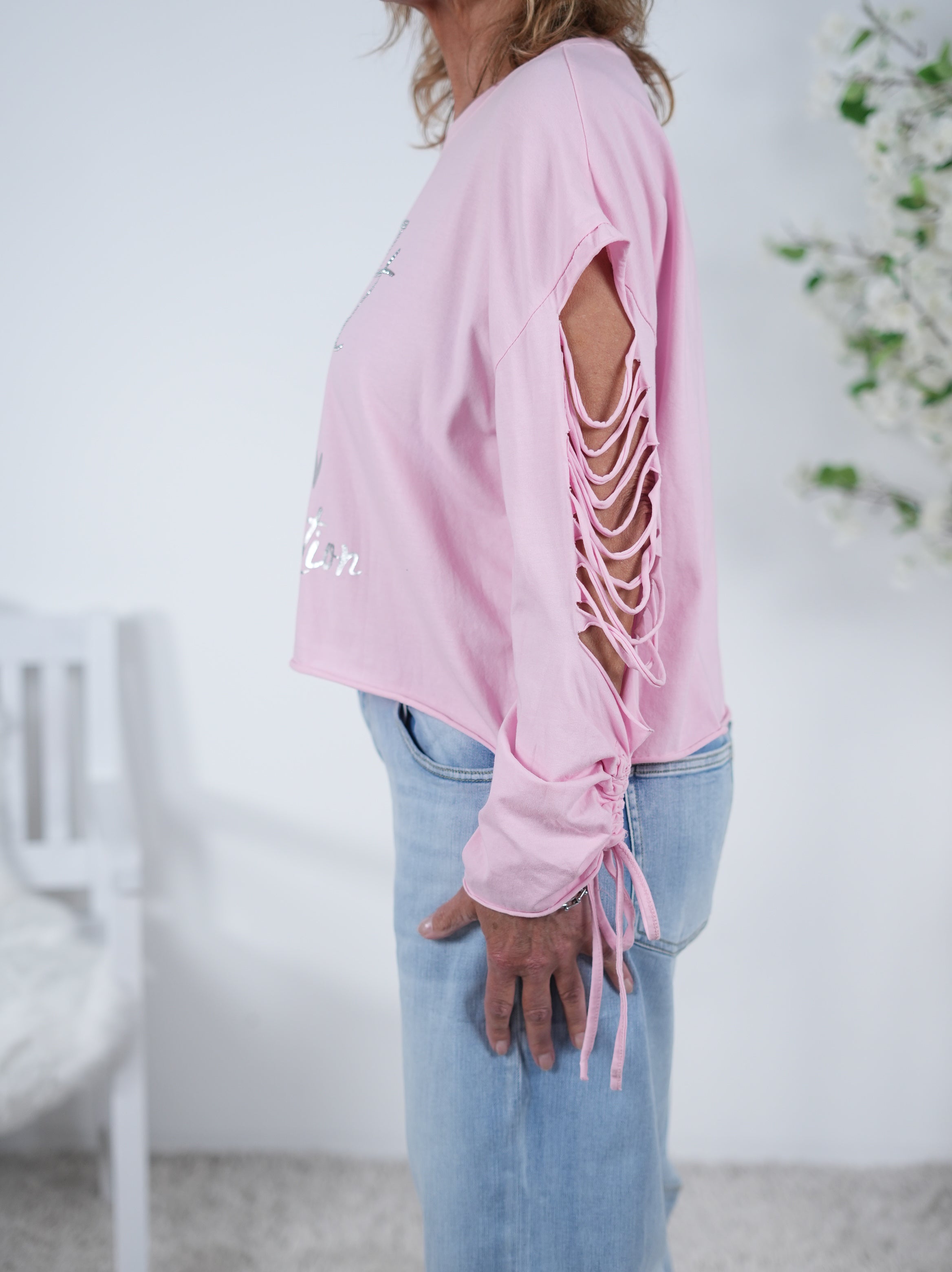 destroyed Shirt mit markantem Schriftzug