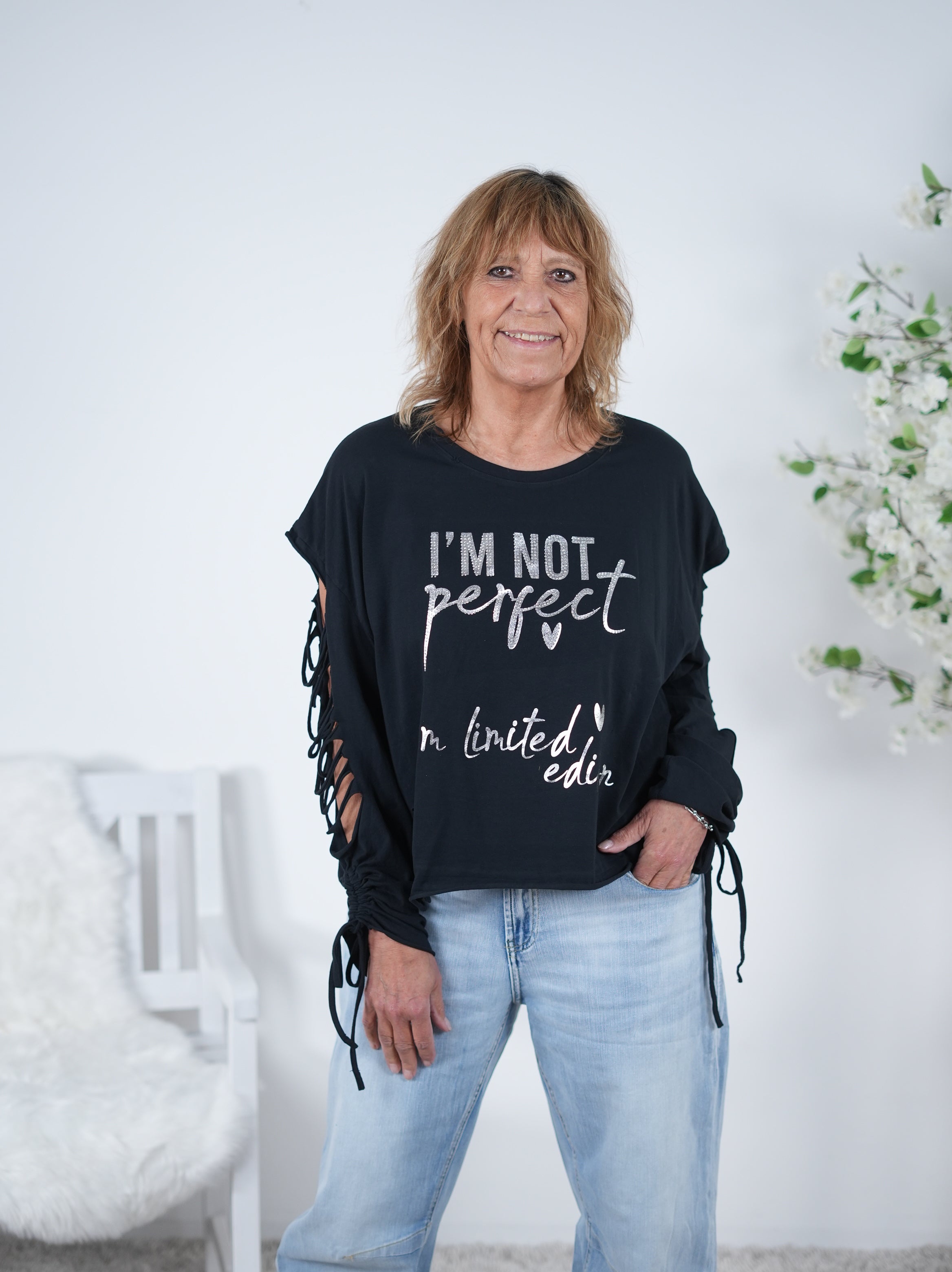 destroyed Shirt mit markantem Schriftzug