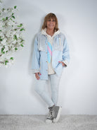gerade geschnittene Jacke im Hemd Look