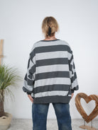 gestreiftes oversize Sweaty mit Außennähten