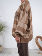 gestreiftes oversize Sweaty mit Außennähten