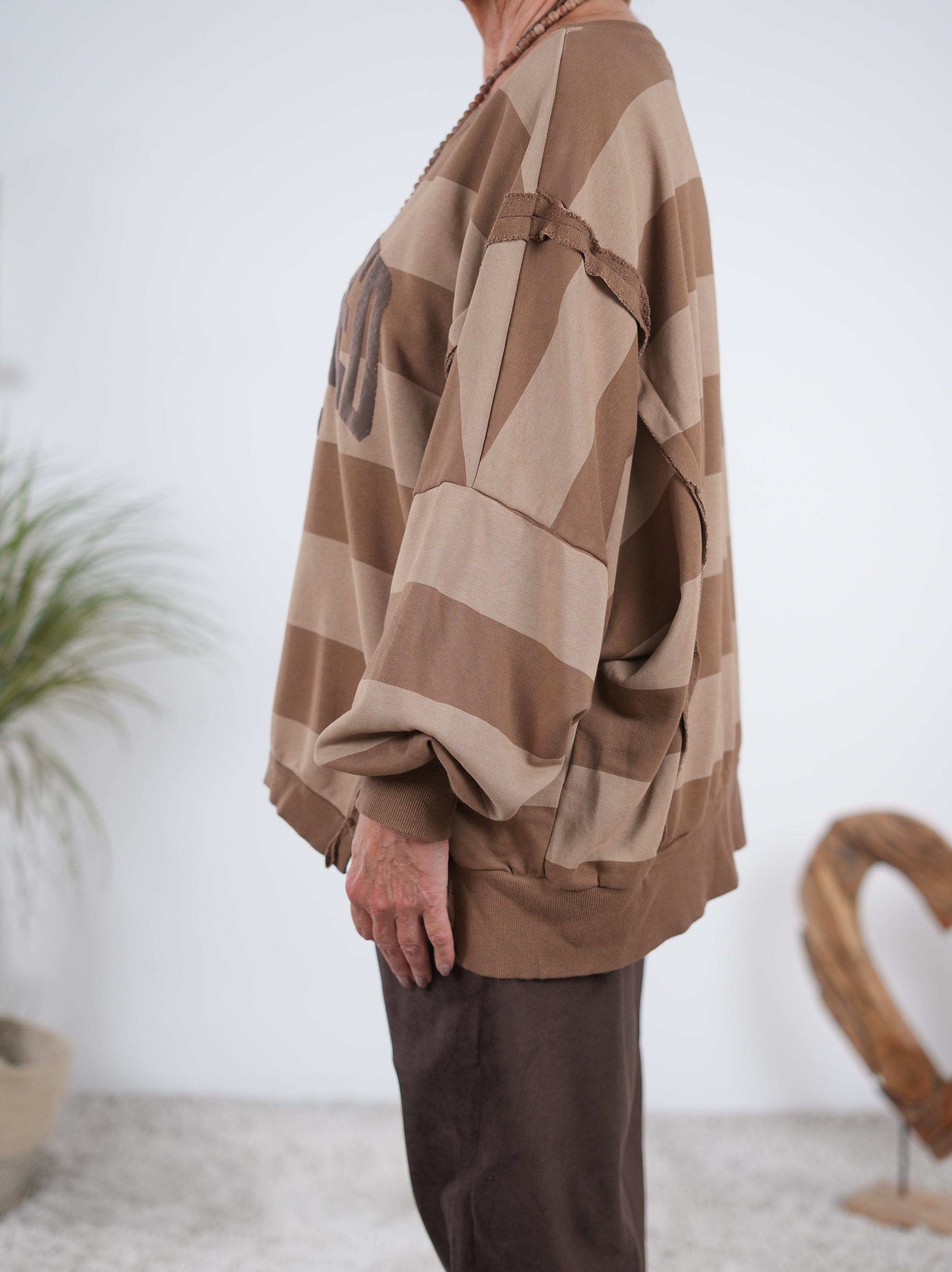 gestreiftes oversize Sweaty mit Außennähten