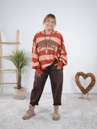 gestreiftes oversize Sweaty mit Außennähten