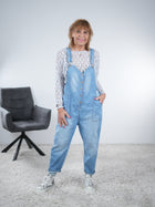 Jeans Latzhose, loose fit - denim