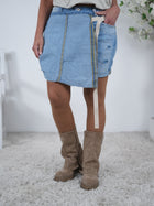 Jeans Skort mit Schnalle