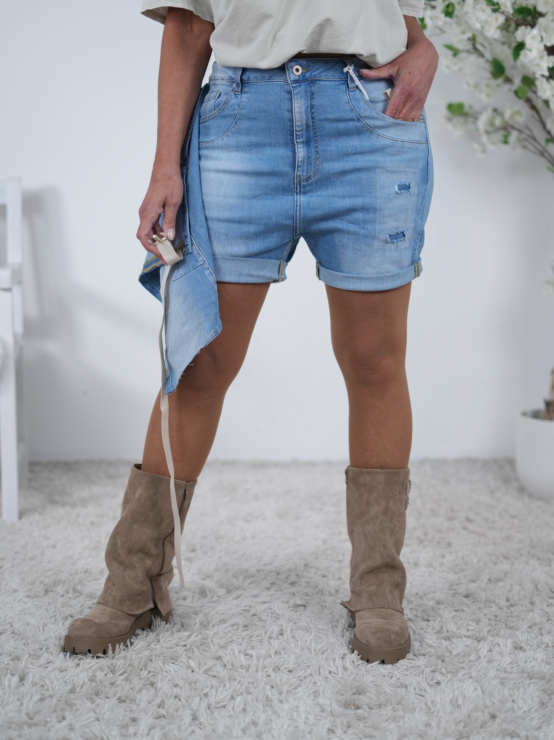Jeans Skort mit Schnalle