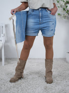 Jeans Skort mit Schnalle
