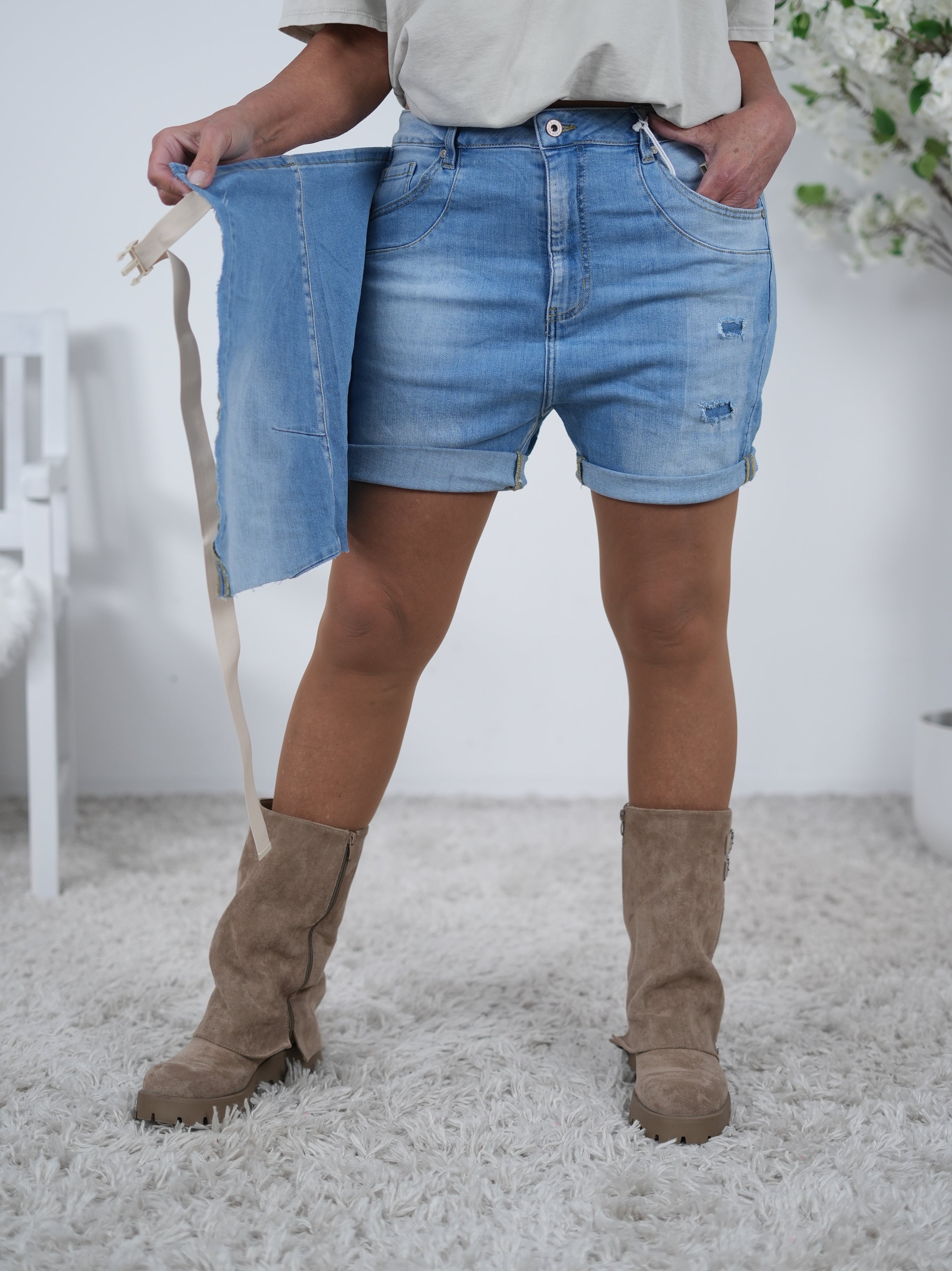 Jeans Skort mit Schnalle