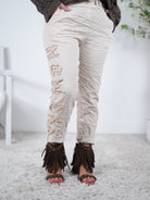 Jogpant mit aufgenähtem Schriftzug am Bein Einheitsgröße (ca Gr. 40-44 46) Beige