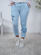 Jogpant mit Häkeleinsatz Einheitsgröße (ca Gr. 38-42) Blau