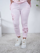 Jogpant mit Häkeleinsatz Einheitsgröße (ca Gr. 38-42) Rosa