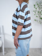 kastig geschnittenes Shirt mit Blockstreifen