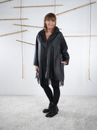 Kunstleder Tunika Kleid mit Spitze