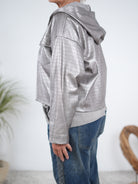 kurze Kunstlederjacke mit Knopfleiste