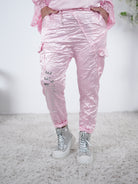 Lässige Baggy mit Satin-Glanz One Size (ca Größe 42-44 46) Rosa