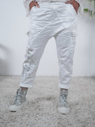 Lässige Baggy mit Satin-Glanz One Size (ca Größe 42-44 46) Weiß