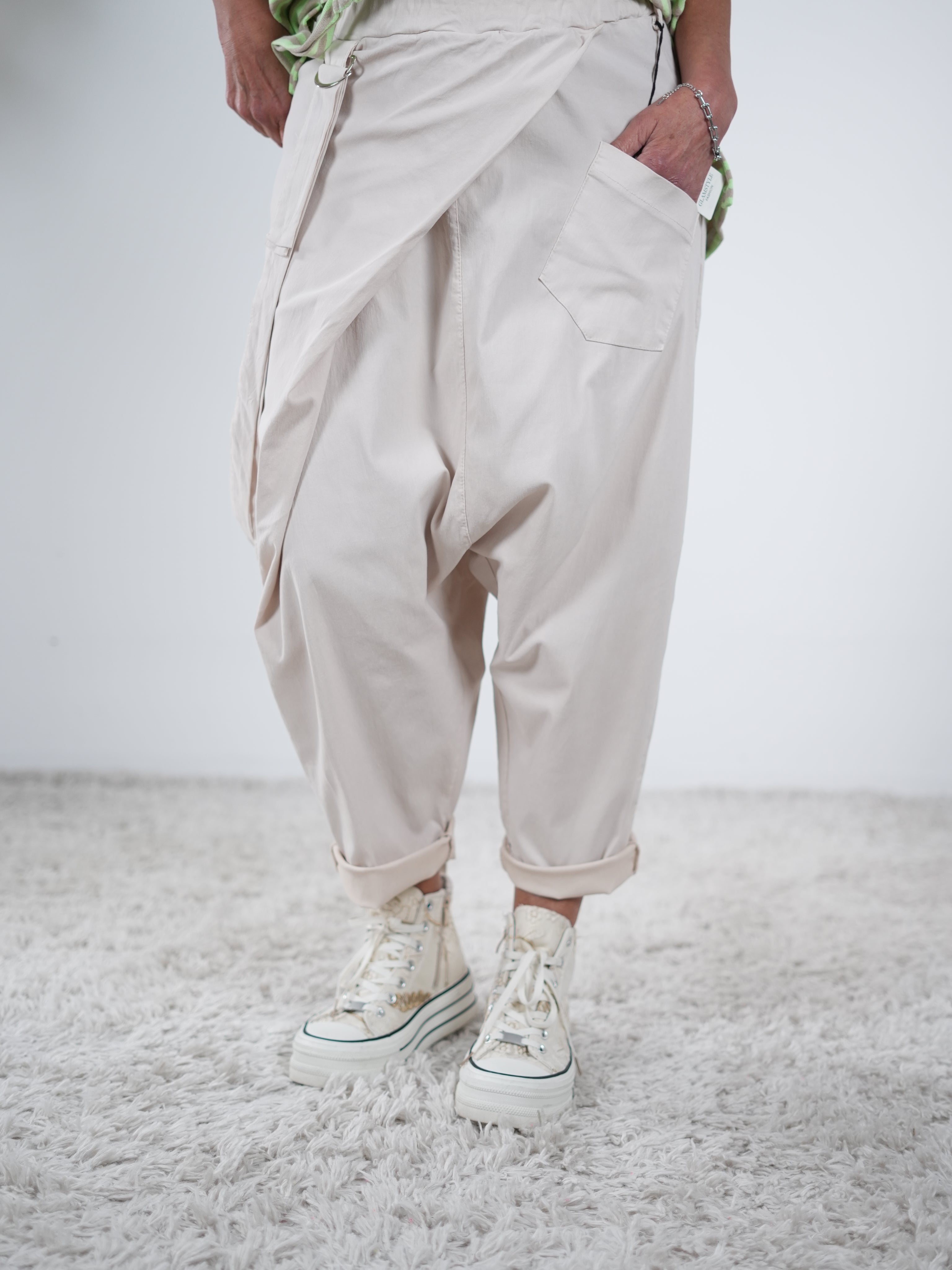 lässige Haremshose One Size (ca Gr. 38 "oversize"-44) Beige