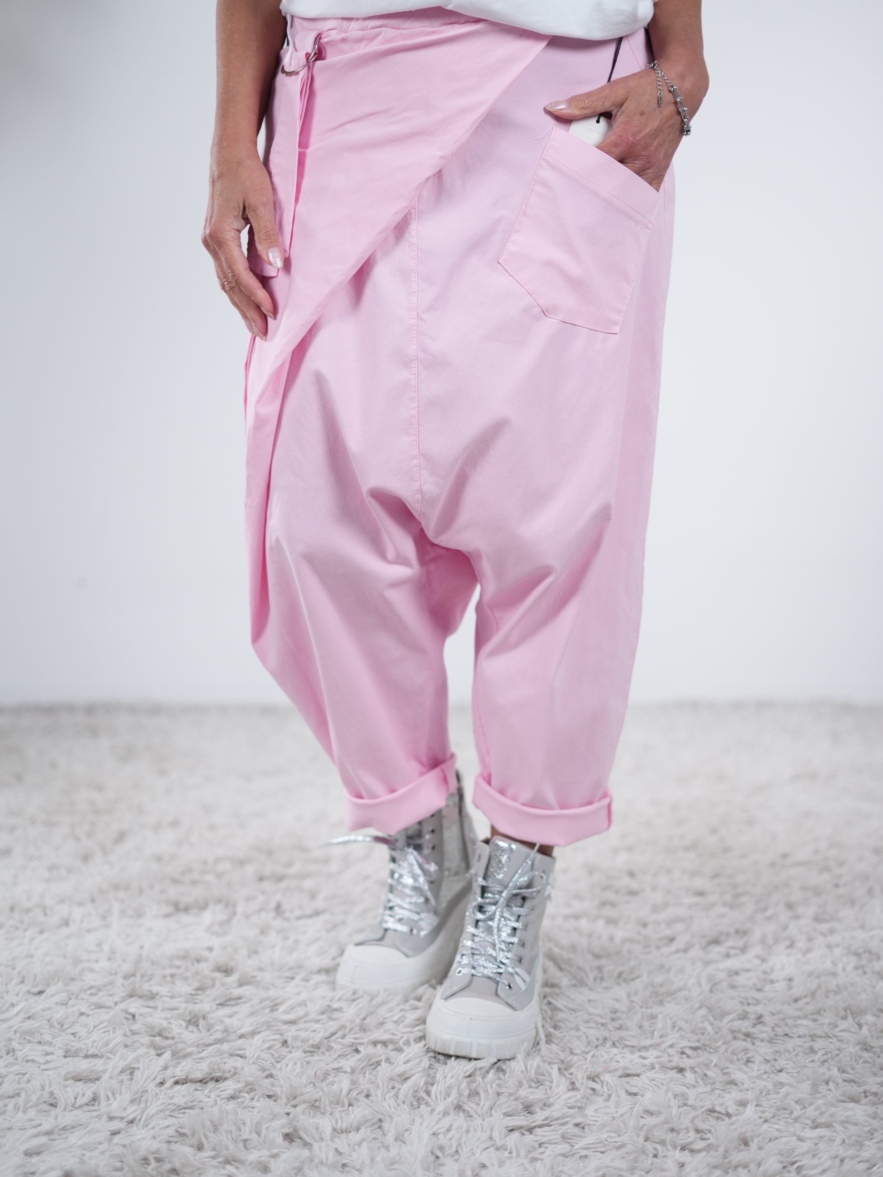 lässige Haremshose One Size (ca Gr. 38 "oversize"-44) Rosa