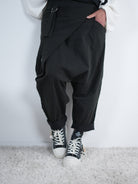 lässige Haremshose, schwarz