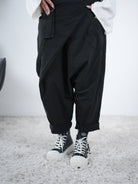 lässige Haremshose, schwarz