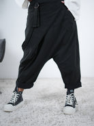 lässige Haremshose, schwarz