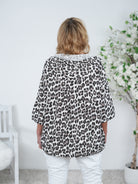 lässige Jacke im Leo Look aus Viskose