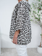 lässige Jacke im Leo Look aus Viskose