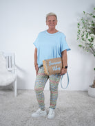 Lässiges Shirt mit Nieten verziert One Size (ca Größe 38-44) Blau