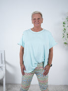 Lässiges Shirt mit Nieten verziert One Size (ca Größe 38-44) Mint