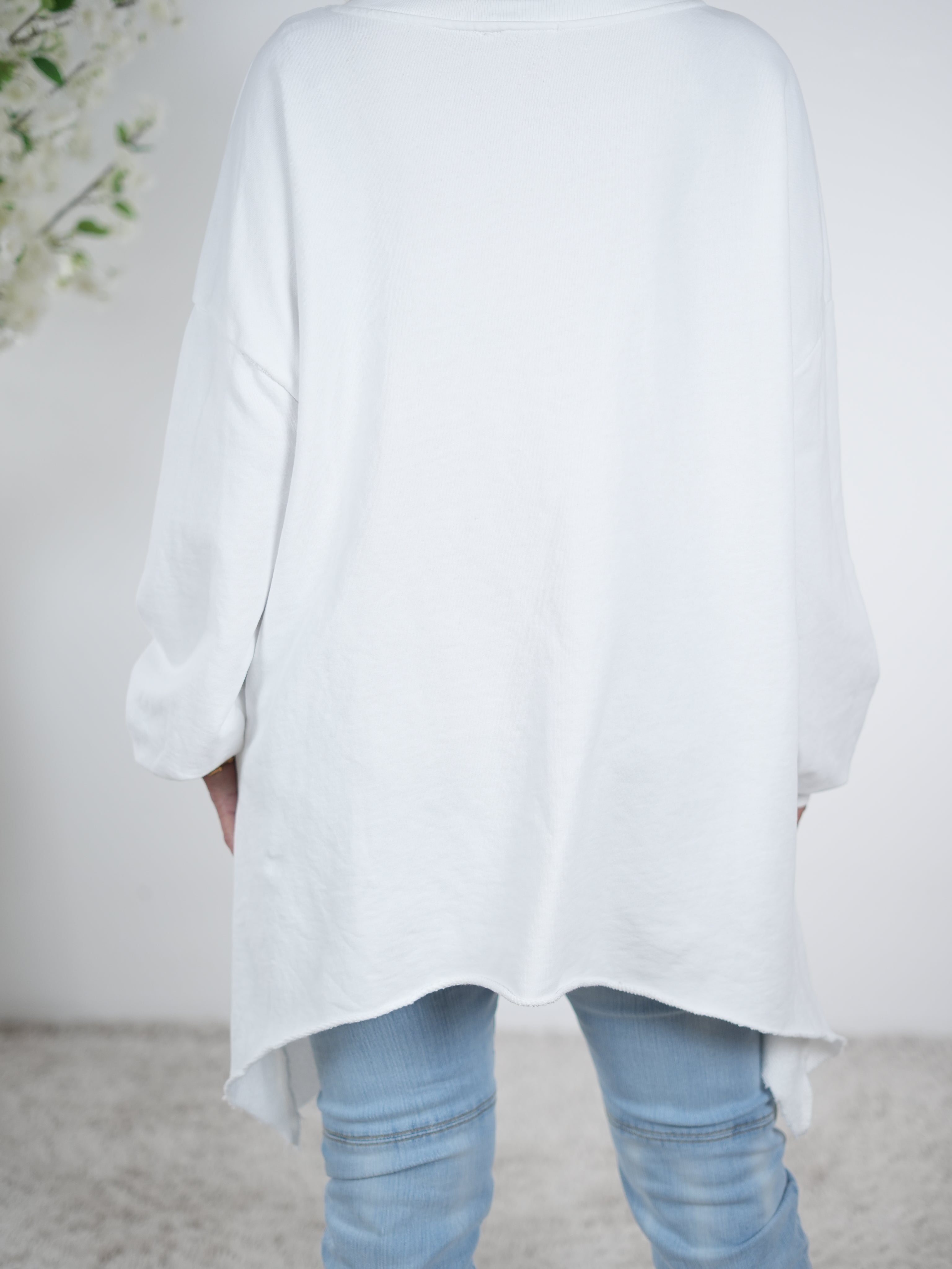 lässiges Sweaty mit Peace Zeichen in neon