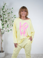 langarm Shirt mit Außennähten und großem Print