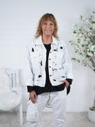 leichte Jeans Jacke im destroyed Look Einheitsgröße (ca Gr. 38 "oversize"-44) Weiß