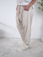 leichte Leinen Baggy mit Streifen