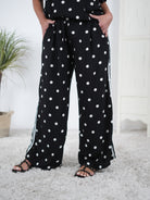 Leichte Marlene Hose im Dot Design Schwarz