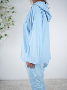 leichter Basic Hoody mit elastischem Ärmelbündchen