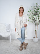 Leichter Jeansmantel im destroyed Look