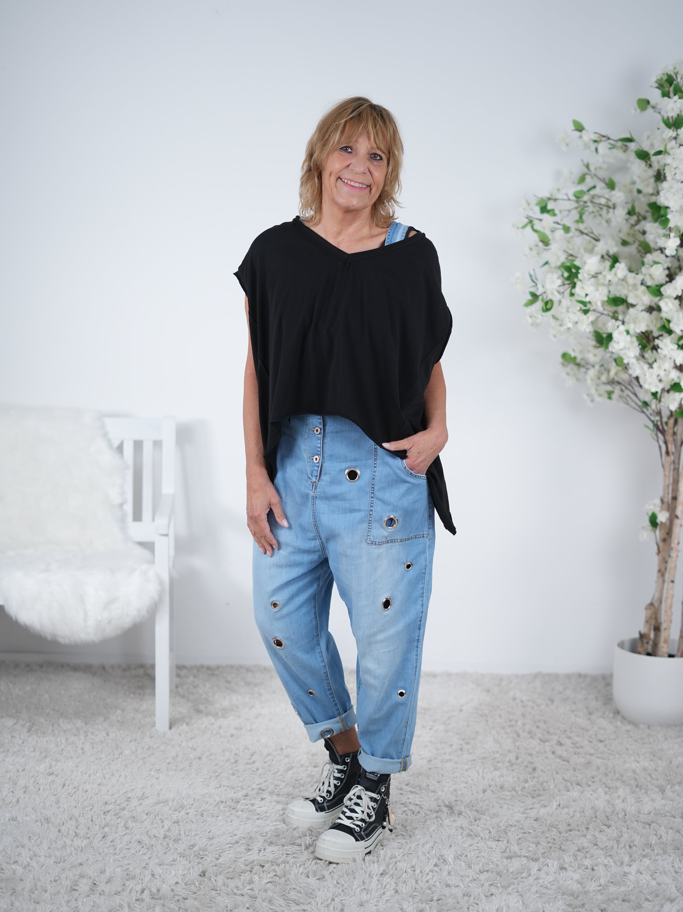 leichter Poncho, unifarben Einheitsgröße (ca Gr. 38-44) Schwarz