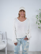 Leichter Strickpulli im "Vokuhila" Schnitt