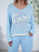 leichter Strickpulli mit "Love" Schriftzug