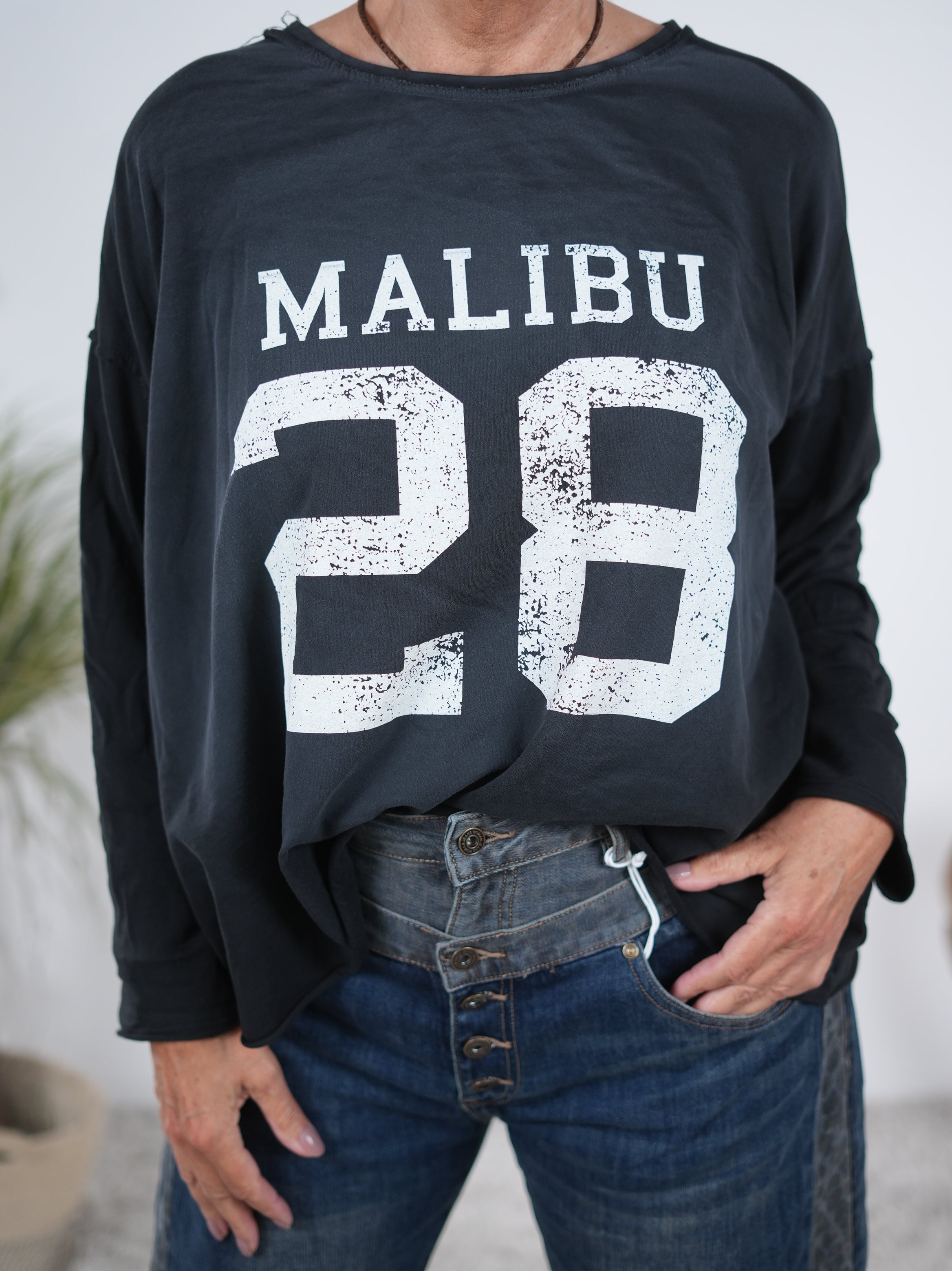 leichtes Sweaty mit Rundhalsausschnitt und "Malibu" Print
