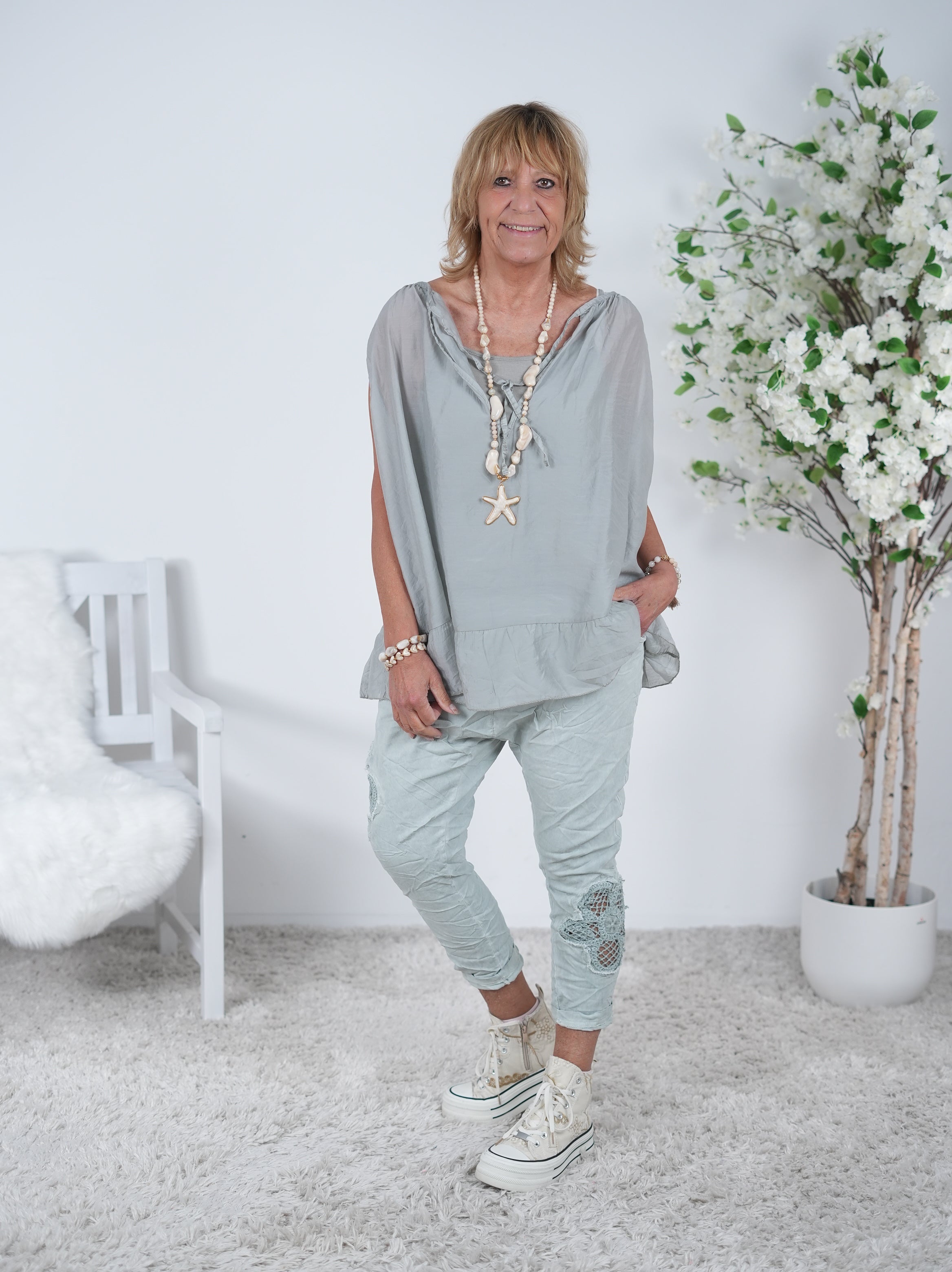 leichtes Top im Seiden Look