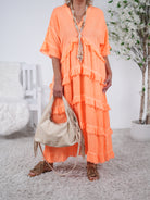 Neon Kleid mit Rüschen