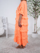 Neon Kleid mit Rüschen